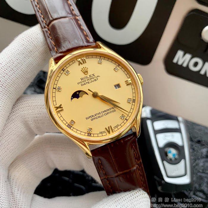 ROLEX勞力士 24時日月星辰 獨特真月相 進口8217 全自動機械 男士腕表  wssb4596